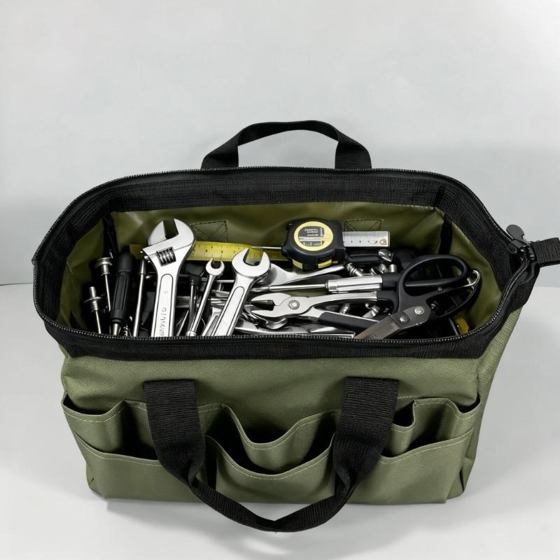 Professional Thick Fabric Construction Tool Bag High Capacity Design Dustproof Coating For Jobsite Equipment
