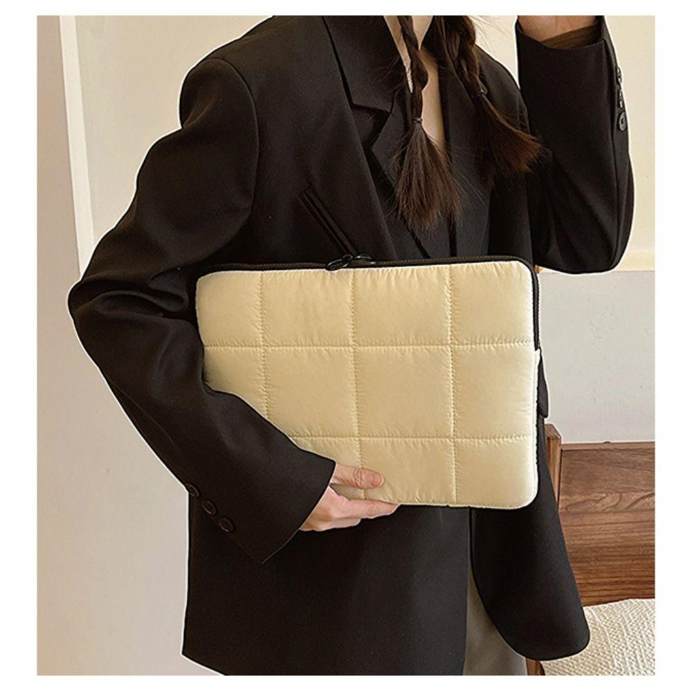 Quilted Puffer Pillow Laptop Sleeve 9-16 Inch Puffy Tablet Pouch Professional Carrying Case Travel
