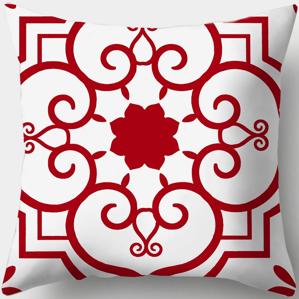 Home Decor Stylish Blue and White Patterned Pillow Covers Pattern Cushion Cover Suitable for Sofa Bedroom Car Pillow Cover