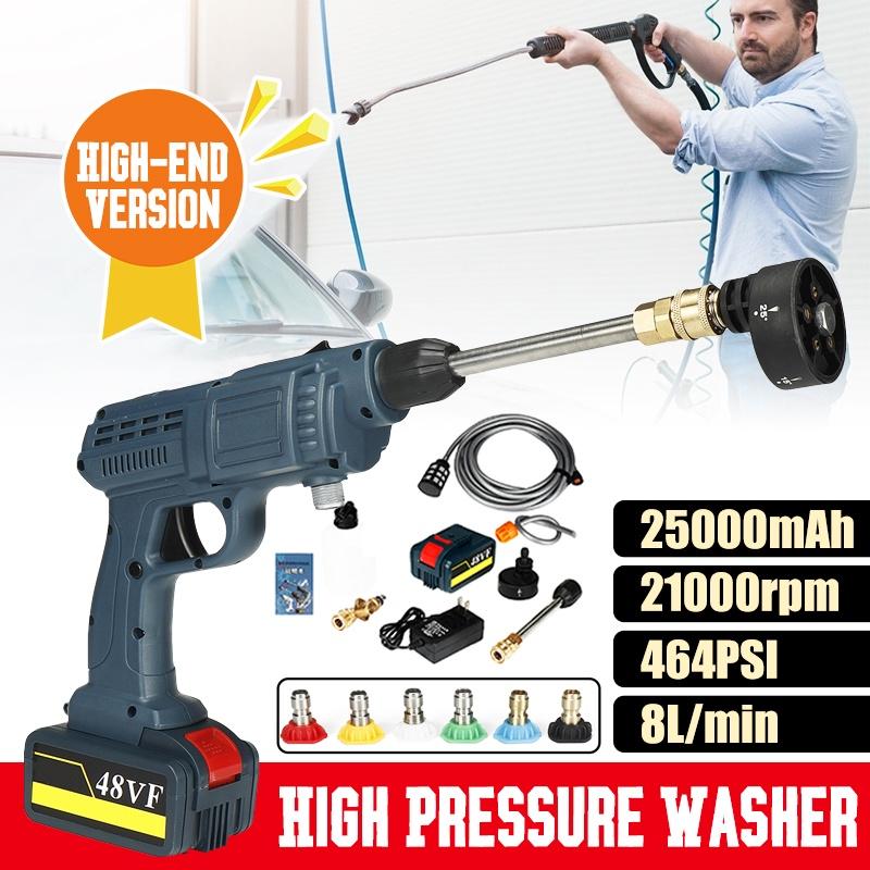 25000mAh 48V Cordless High Pressure Car Washer Multifunctional Nozzle Water Guns Set Garden Cleaning Jet Car Washing Machine 5In1