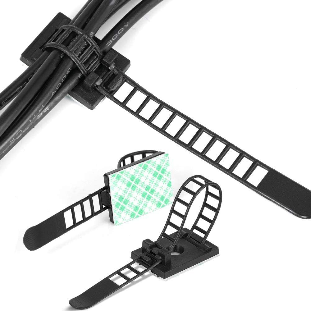 50 Packs Zip Tie Adhesive Mounts - Self-Adhesive Cable Clips Fasteners Cable Wire Clips - Cable Straps Tie Clamp Organizer - Cable Clamp Base Holders