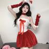 Jewel Cloud Sexy Underwear Hairy Contrasting Color Bow Velvet Tube Top Dress Hot Girl Sexy Tutu Bunny