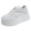 Fashion 2024 New Little White Shoes Women's Genuine Leather Thick Sole Single Shoes Popular Small and Tall Casual Women's Shoes