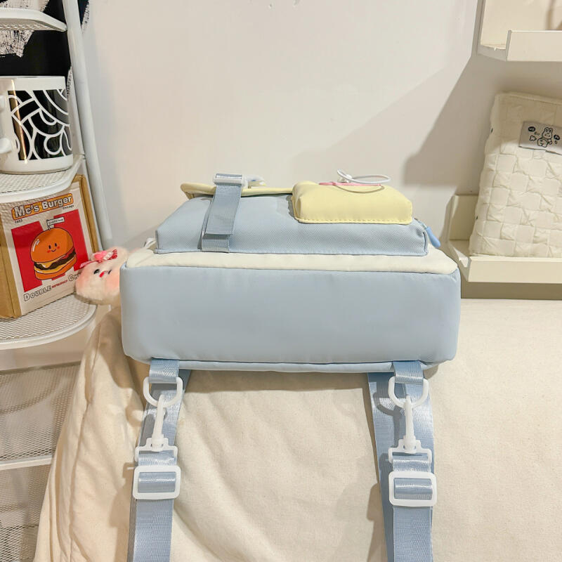 Campus Large Capacity Student Shoulder Bag Women's Contrast Color Tote Bag