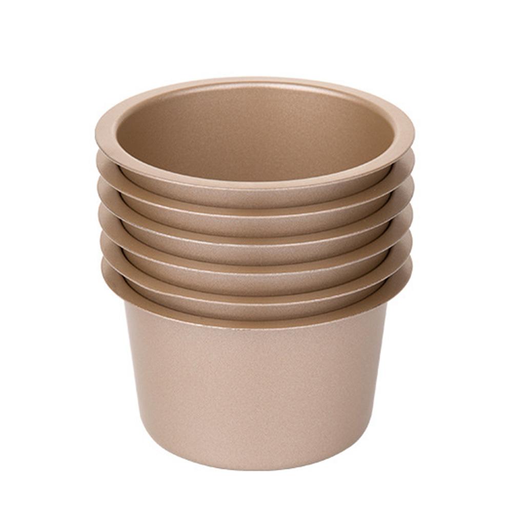 6 ks Vysoké formičky na muffiny, tepelně odolné pečicí formy, kuchyňské doplňky, karbonová ocelová pečicí forma pro použití na dezerty