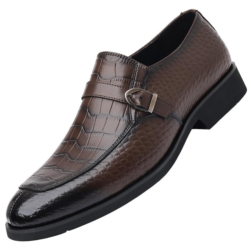 Fashion Slip on Business men's leather shoes fashion luxury designer styles Formal office party Daily versatile brown shoes 38-44