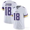 NFL Minnesota Vikings 18 Jefferson 9 McCarthy Morado Blanco Bordado Camiseta de Fútbol para Hombre Manga Corta Ropa Deportiva