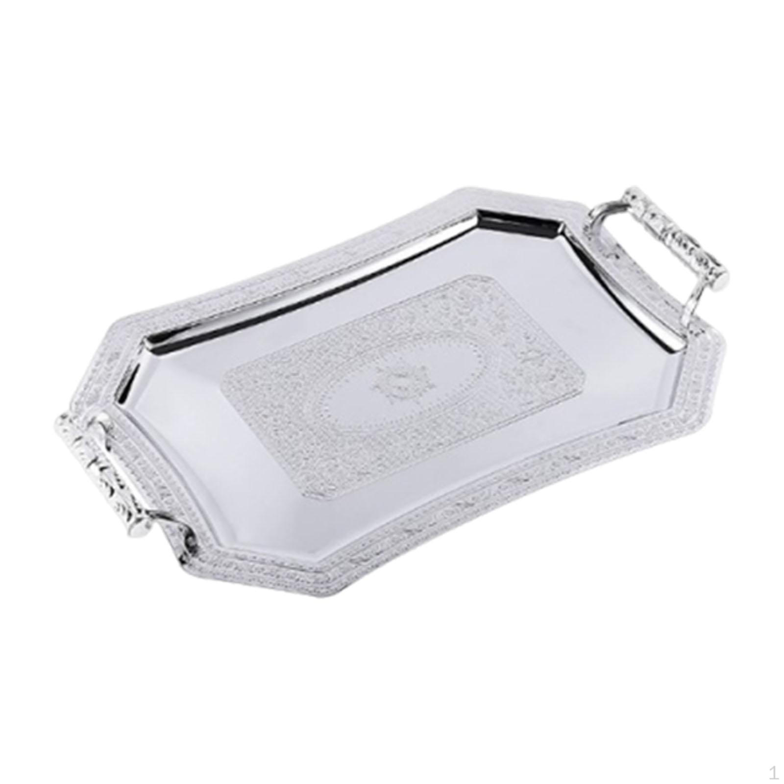 

Fruit Serving Tray, Multifunctional Plate for Parties And Home серебряный