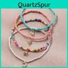 Bohemian Ankle Chain Pack With Goldplated Gemstone Accents For Women Gift Accessories