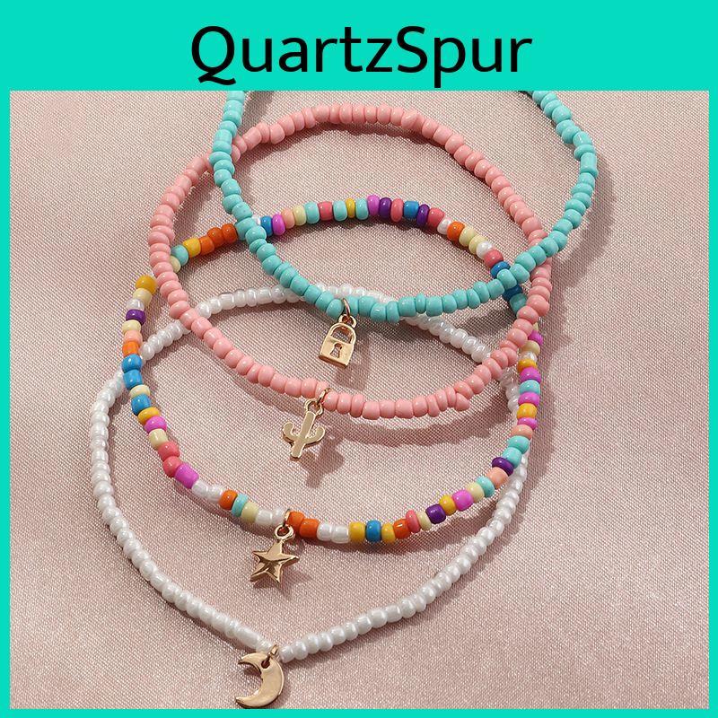 Bohemian Ankle Chain Pack With Goldplated Gemstone Accents For Women Gift Accessories