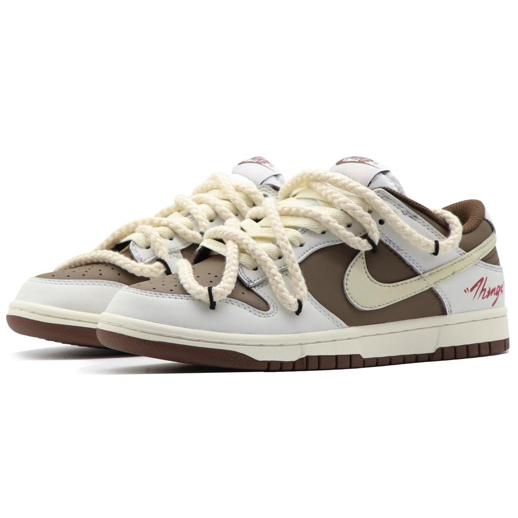 Nike Dunk Low Top Skateboard Shoes Women's White Brown DD1503-124(Team57-)