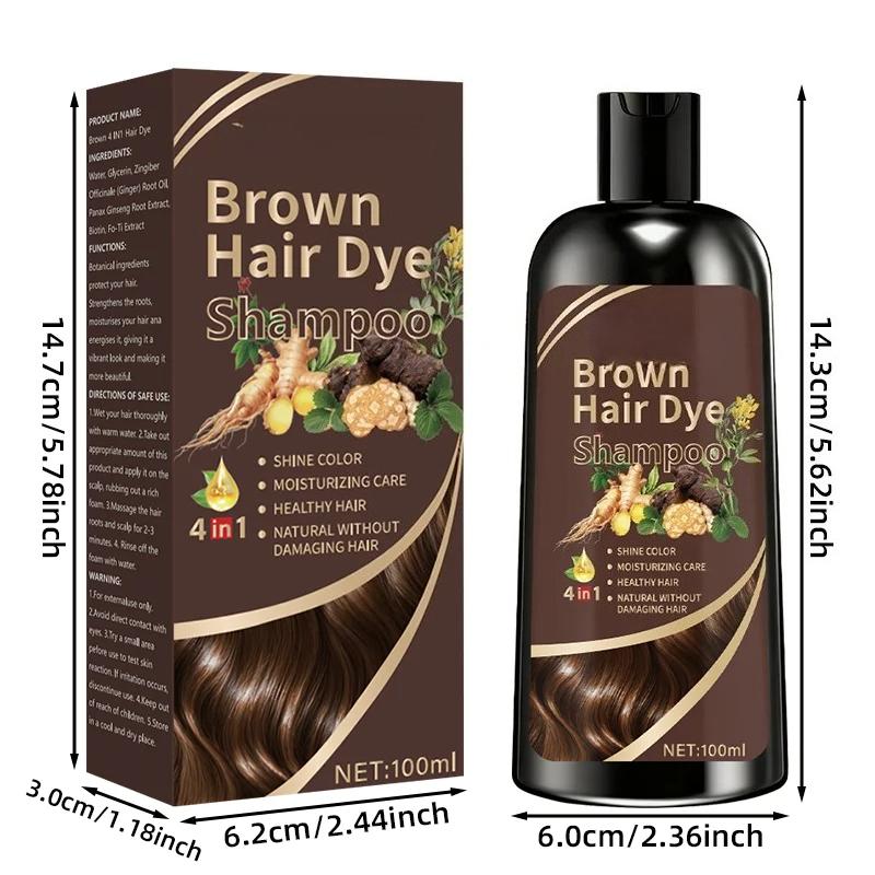 Bruine Haarkleur Shampoo | 3-in-1 , Hydrateren, Voeden, Natuurlijke Gember Formule 100ml