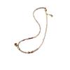 Freshwater Pearl Pink Zircon Beaded Necklace Accessories Niche Temperament Fashion Red Square Pendant Collarbone Neck Chain
