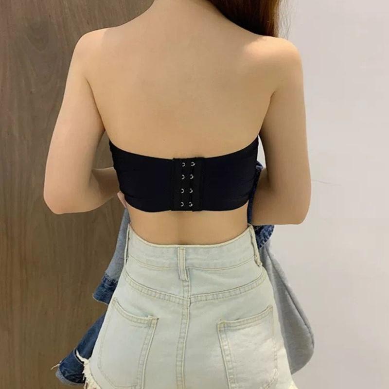 Strapless Bralettes for Women Nonslip Bandeau Bra Seamless Wireless Strapless Bra Padded Tube Top Bras