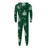 Christmas Print Family Matching Hooded Long Sleeved Zippered Jumpsuit Set