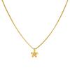 Gold Flower Jewelry Set with Crystal Center Necklace and Bracelet for Women
