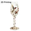 2D Printing Pattern Christmas Wine Glass Red Berries Xmas Bird Cup Bird Glass Goblet  Party