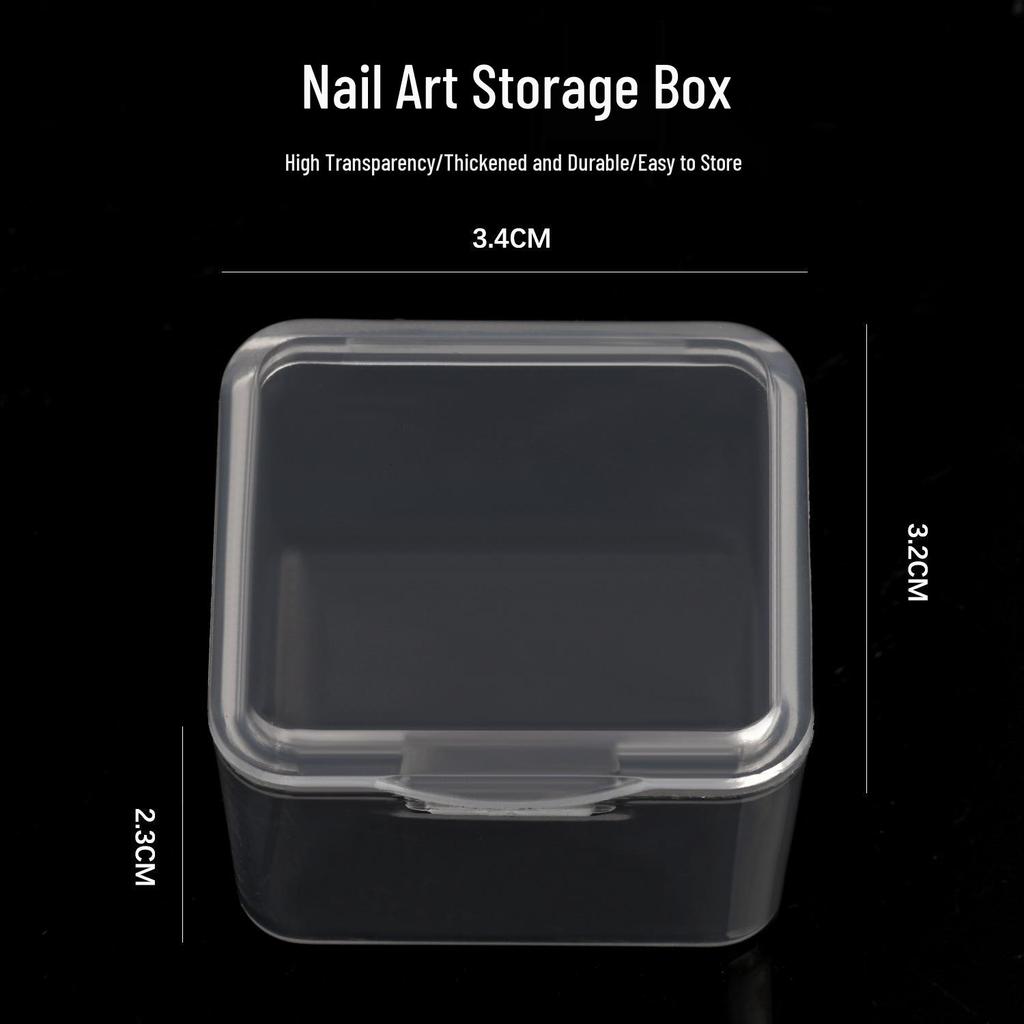 Nail Art Diamond Storage Box: Semi-Transparent, Single Opening, Plastic Organizer