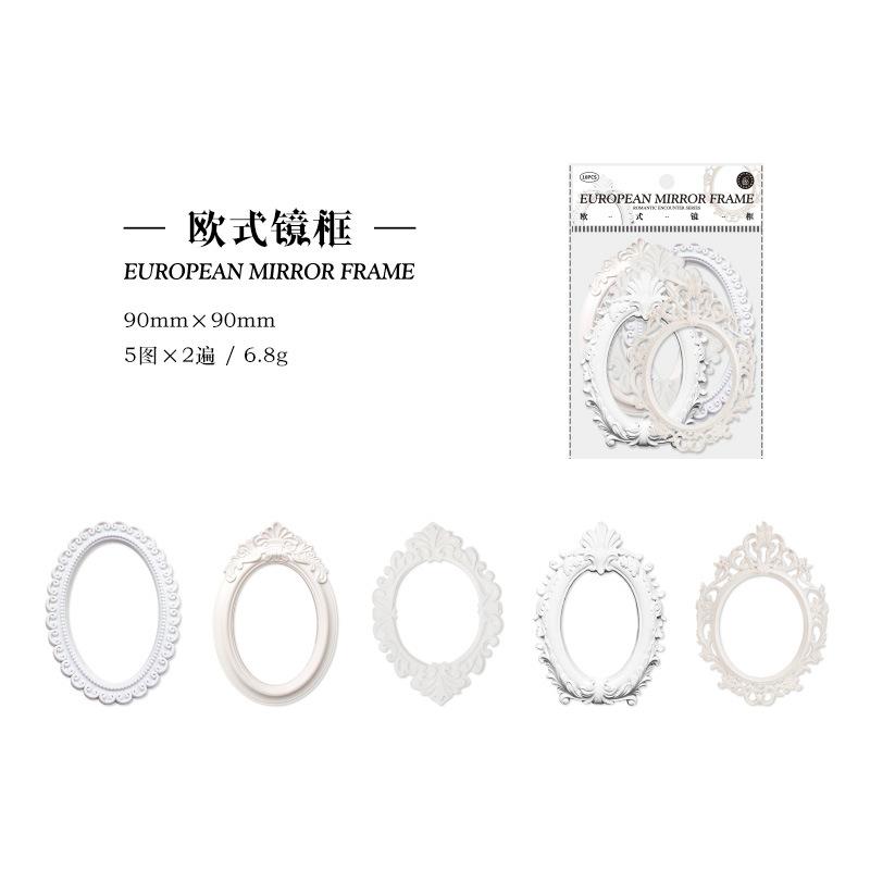 

10pcs/pack retro hollow frame relief craft sticker bag DIY scrapbook Handbook Material Label Diary Journal Planner