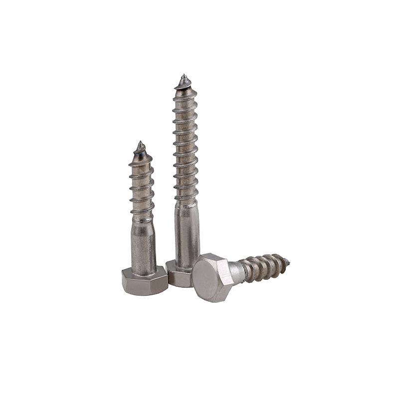 Stainless Steel Hex Self-Tapping Wood Screw, Half-Thread, M6/M8/M10 Bolt M6x35