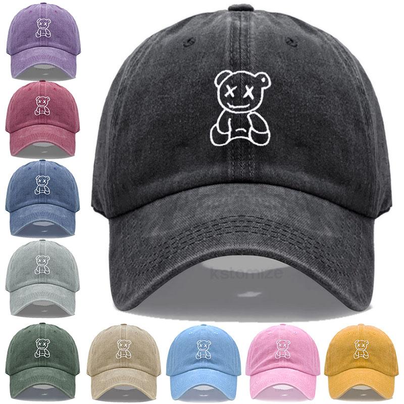 Xx Little Bear Embroidery Baseball Cap For Men Women Washed Cotton Dad Hat Adjustable Unisex Casual Sports Caps