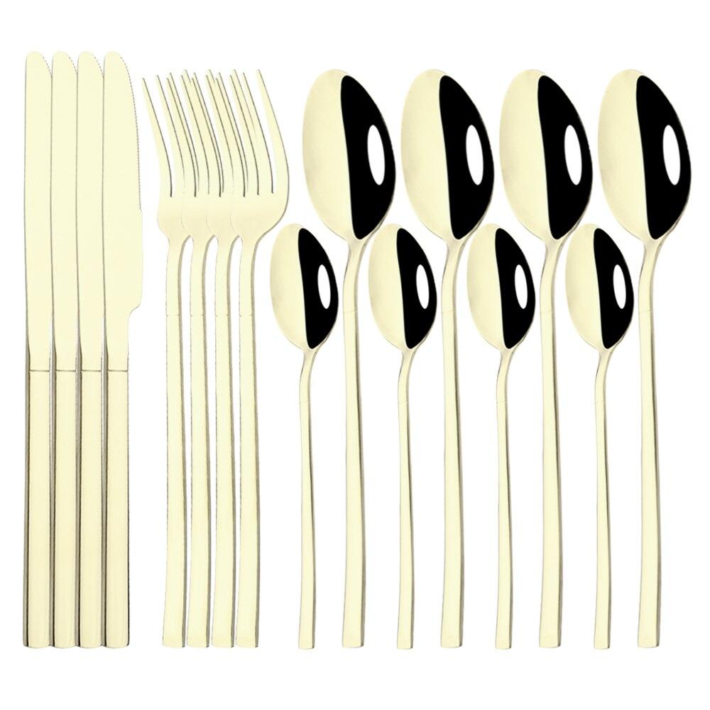 Family Dinnerware Set Stainless Steel Set Knife Fork Spoon Cutlery Kitchen Home Party Tableware Western Food Flatware Set