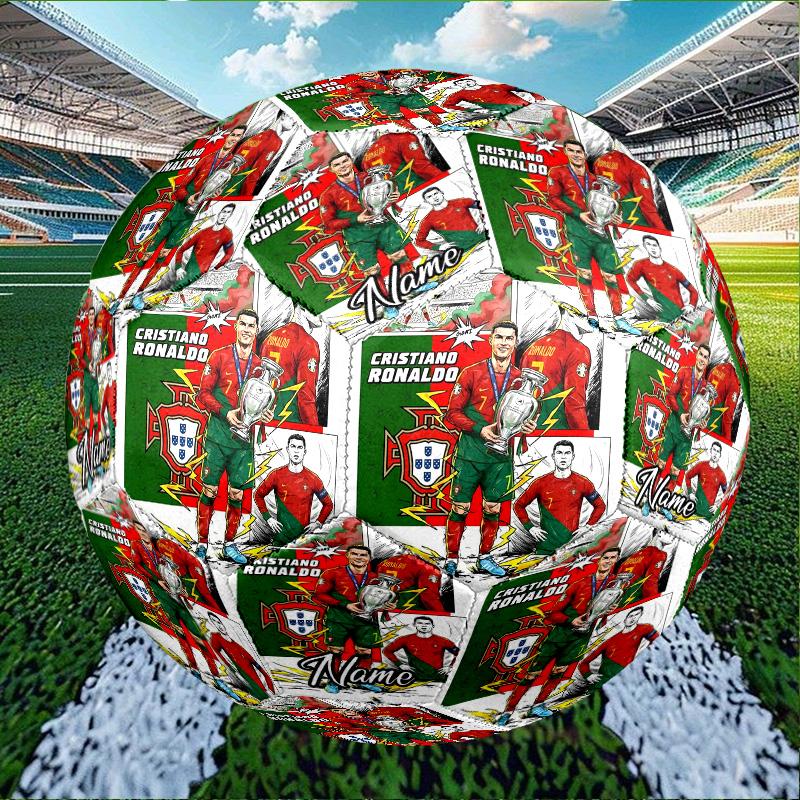 Custom Name Personalized Cristiano Ronaldo-A Print Size 5 Soccer Ball Training & Match Football, for Team, Kicking, Gift for Football Enthusiasts