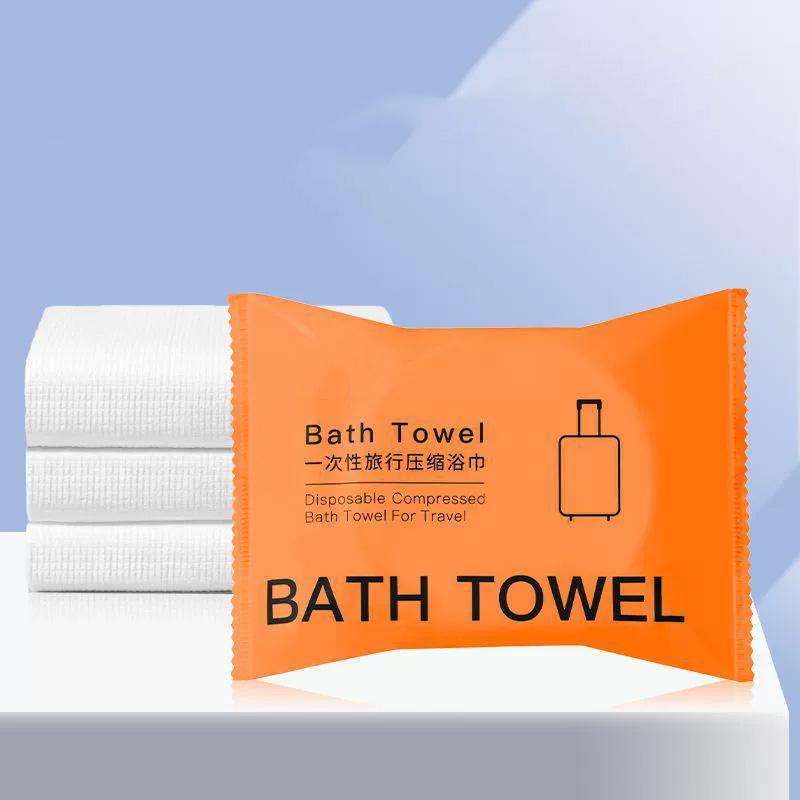

1 шт. Банное полотенце Утолщенное и Увеличенное Одноразовое Портативное Индивидуальная Упаковка 70x140см Спрессованное Нетканое Быстросохнущее 140x70cm