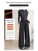Women's High Waist Gray Striped Wide-Leg Pants - Early Spring 2026 Casual, Slimming, Relaxed Fit