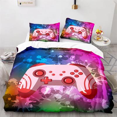 Colourful Gamepad Duvet Cover Set Single Double Size Video Gamepad Pattern  Boy for Bedroom Decor Polyester Comforter Cover