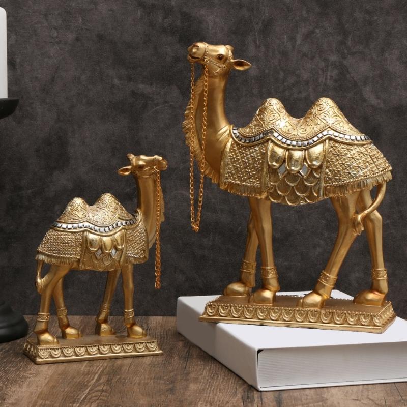 Standing Camels Decoration, Resins Animal Figurine for Elegant Study Room Enhancement