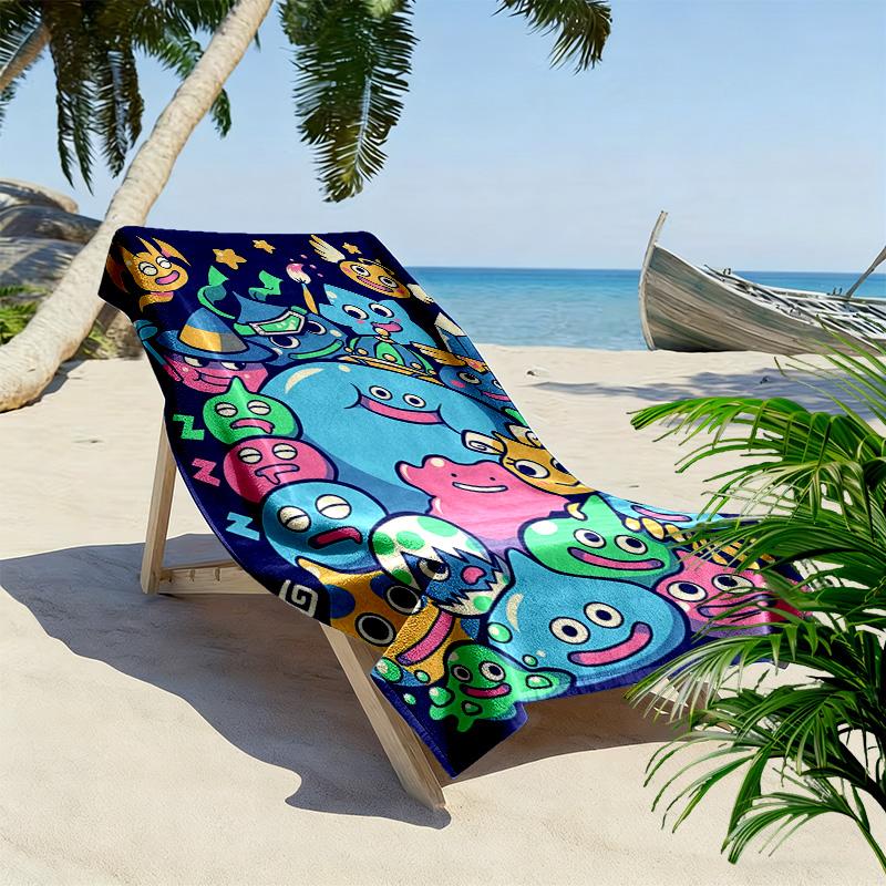 Colorful Cartoon Slime 2D Flat Print Beach Towel, Large Soft Quick Dry Towel for Beach Camping SwimmingSSTJ0917169