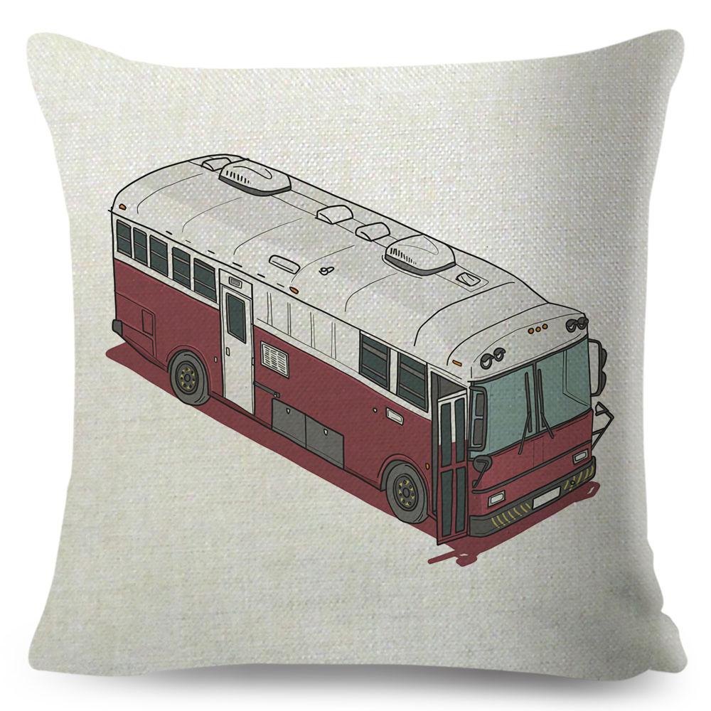 Van Life Pillow Case Decor Cartoon Camper House Travel Car Cushion Cover for Sofa Home Children Room Vanlife Pillowcase 45x45cm