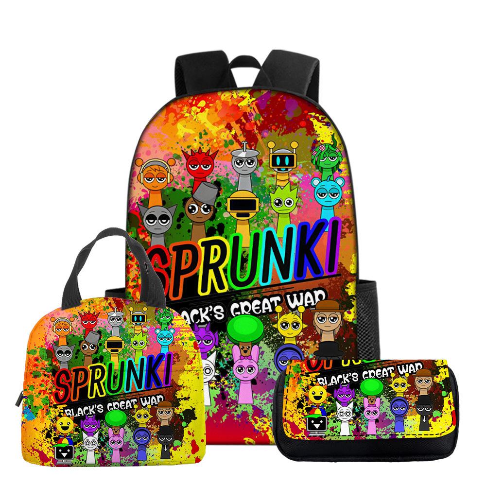 School Season Rhythm Box Cartoon Primary School Bag Sprunki Peripheral Backpack Lunch Bag Backpack