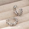 Geometric hollow design frosted texture ear buckle simple trend classic earrings