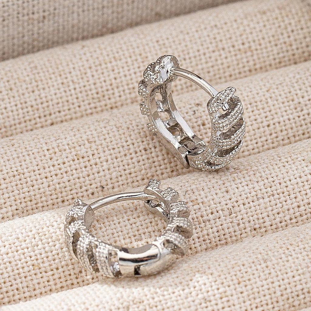 Geometric hollow design frosted texture ear buckle simple trend classic earrings