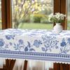 1 Piece Of Retro Floral Spring And Summer Round And Rectangular Tablecloths, Available In Various Sizes, Blue And White Porcelain Flower Print Pattern