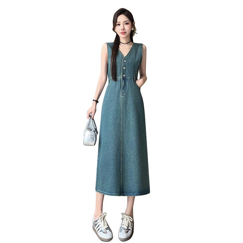 2024 Women's Summer Casual Denim Overall Dress