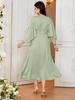 Elegant Flare Sleeve Round Neck Maternity Dress