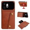 Vintage Leather Card Holder Phone Case for HONOR 600 Card Pockets Dual Snap Buttons Flip Wallet Shell