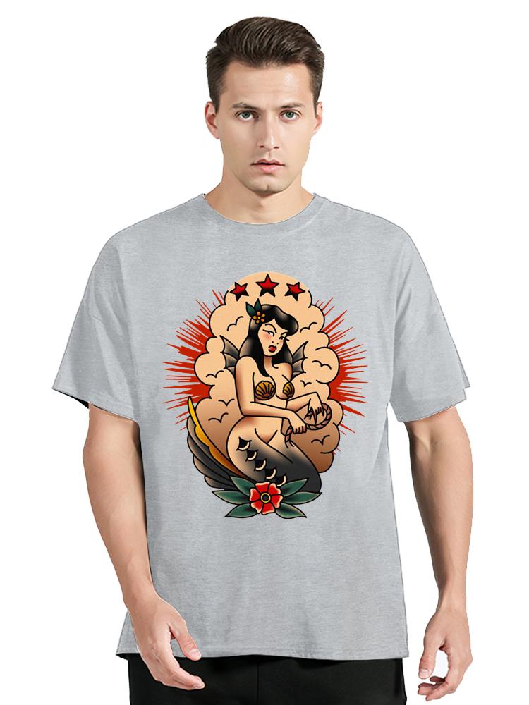 Summer Cotton Tshirt Pin Up Girl Hot Rod Tattoo T-shirt Musik Garage Oldschool V8 USA V6 Tshirt Fashion O-neck Unisex Tops Tees