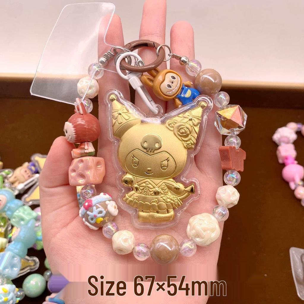 2026 Year of the Horse Wealth Charm Cute Gold Phone and Bag Lanyard with Cartoon Sticker Gift