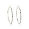 Exaggerated Sparkly Rhinestone Hoop Geometric Earrings Hook for Women Big Round Pierced Earrings Wedding Party Jewelry Gifts