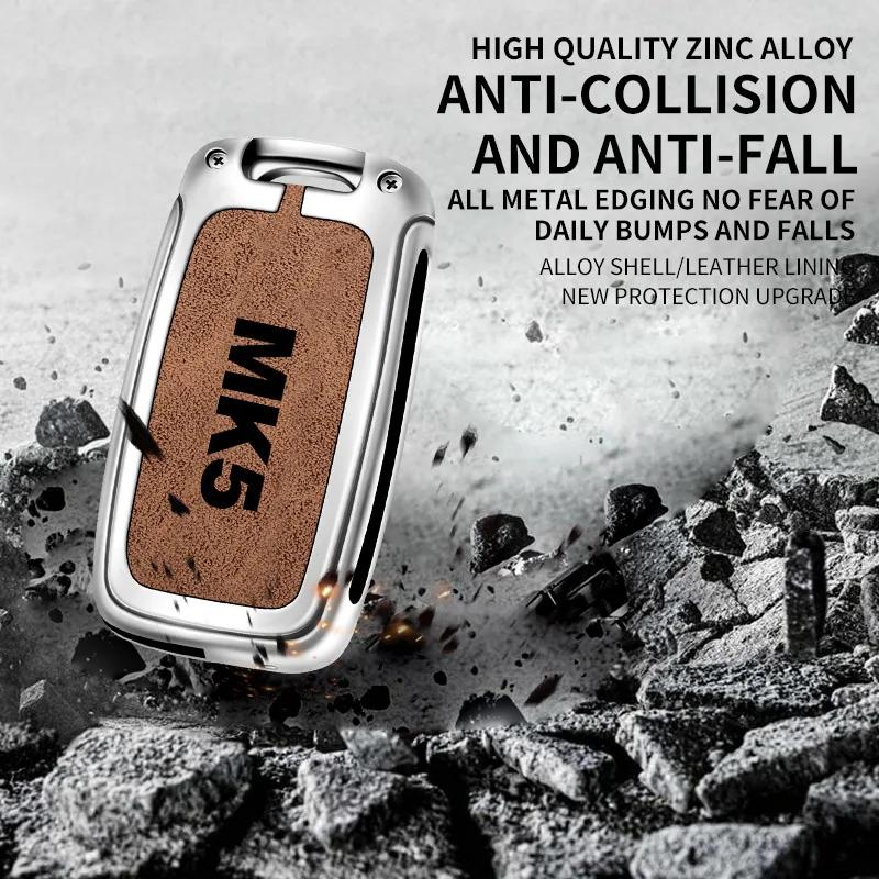 Auto TPU Zinc Alloy Key Case Bag For VW Volkswagen GOLF 5 MK5 Car Key Chain Car Metal Key Shell Interior Decoration Accessories