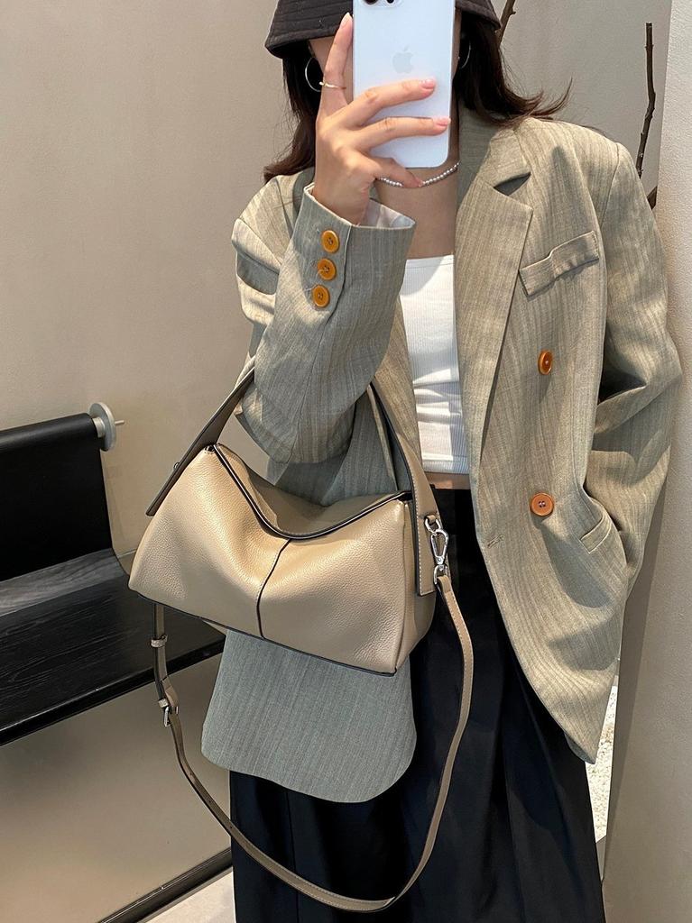 Leather Women'S Bags Versatile Portable Messenger Bags Natural Drop Cowhide Fashion Bags Women