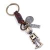 Vintage Engraved Bronze Robot Backpack Car Keychain Accessories Fashion Gift
