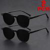 2 pairs of fashionable round frame glasses, unisex - suitable for street photography, music festivals, concerts, for small face