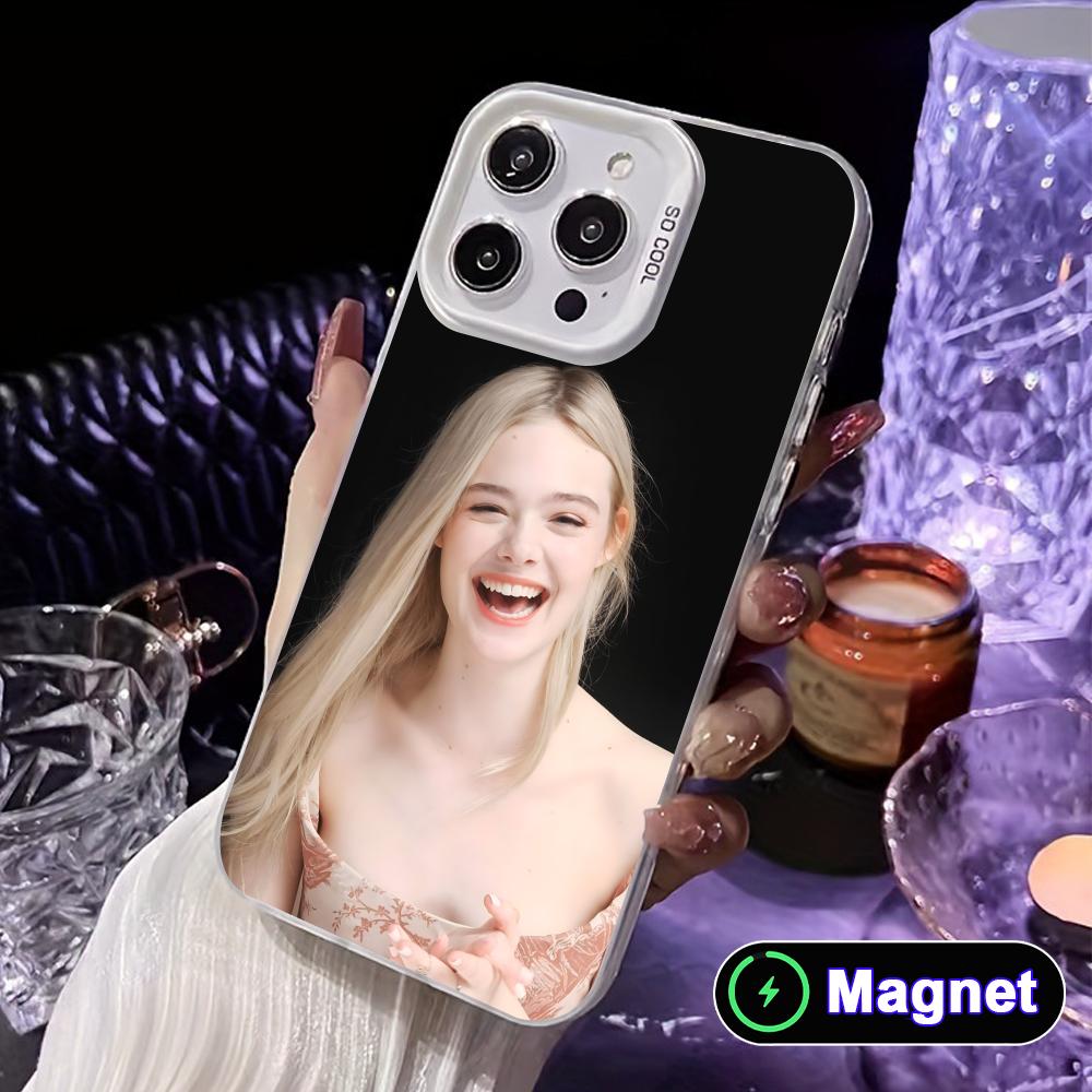 Elle Fanning White Translucent MagSafe Mobile Phone Case for iPhone 17 16 15 14 13 12 11 X XR XS Air Pro Max Plus Cover