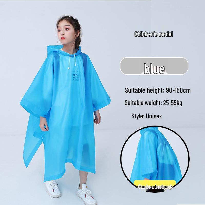 

Thickened Waterproof Kids Poncho: Back-to-School Transparent Raincoat for Boys and Girls One Size