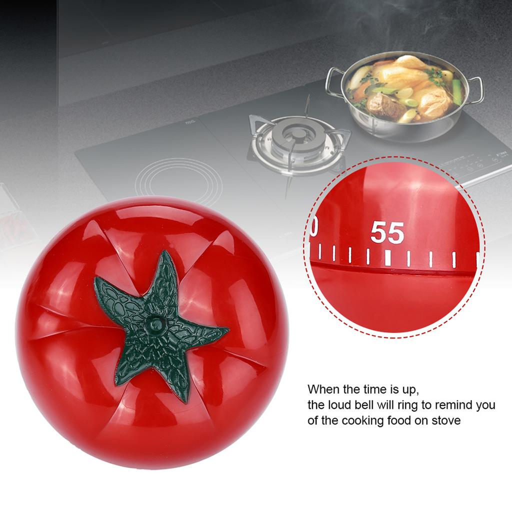 Tomato Shaped Mechanical 60 Minutes Countdown Timer Kitchen Cooking & Baking Helper 7.2 X 5.5cm